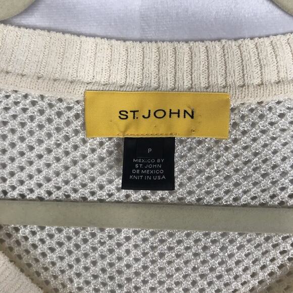 St. John wool blend open knit fitted sweatere - Picture 8 of 9